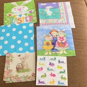 Easter Bunny Party Napkins Set - Multicolor for decopauge and crafts